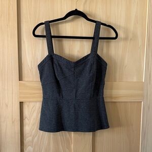CAbi Charcoal Gray Structured Peplum Camisole